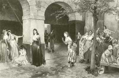 Evariste Carpentier Mme Roland dans la prison de Ste Pélagie (gravure) - English School