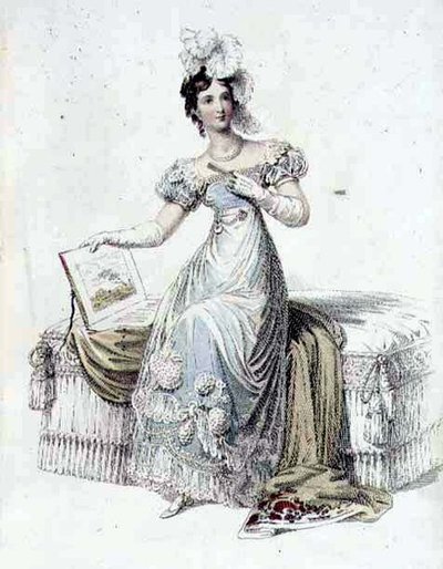 Robe de soirée, planche de mode du Repository of Arts d