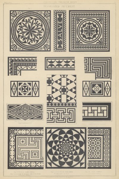 Exemples de pavage en mosaïque de Pompéi et Tor Marancio, Italie - English School