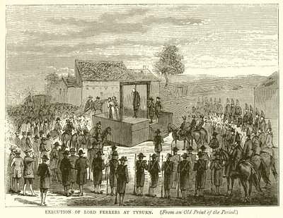 Exécution de Lord Ferrers à Tyburn - English School