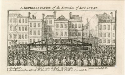 Exécution de Lord Lovat (gravure) - English School