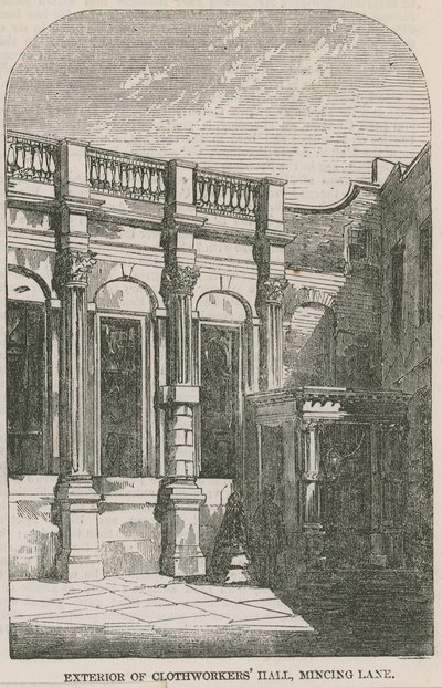 Extérieur de la Clothworkers Hall, Mincing Lane, Londres - English School