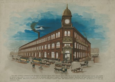 Extérieur des nouvelles imprimeries Crown Point - English School