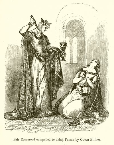 Belle Rosamonde forcée de boire du poison par la reine Éléonore - English School
