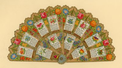Éventail, symbolisme des fleurs - English School