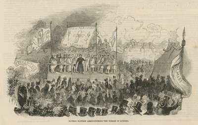 Le père Theobald Mathew administrant le serment à Londres - English School