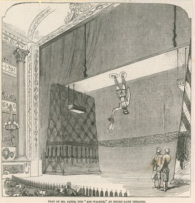Exploit de M. Sands, le marcheur aérien, au Drury Lane Theatre, Londres - English School