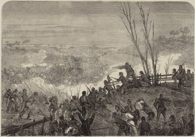 Troupes fédérales attaquant un convoi de magasins confédérés - English School