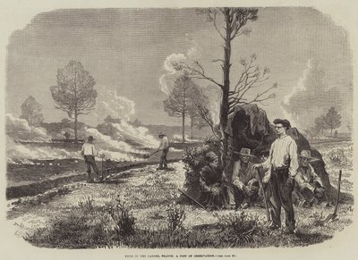 Incendies dans les Landes, France, un poste d
