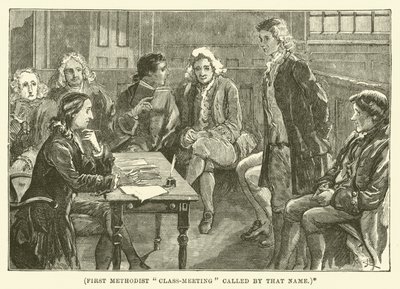 First Methodist "Class-Meeting" appelé par ce nom (gravure) - English School