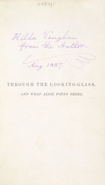 Première édition de Alice à travers le miroir de Lewis Carroll, avec l