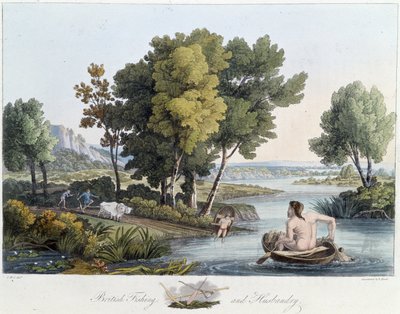 Pêche et labour en Angleterre - dans « Celtes et Goths, coutumes des habitants des îles britanniques du début du 6e siècle et des nations gothiques de la côte ouest de la Baltique », par S.R. Meyrick et Ch. Smith - English School