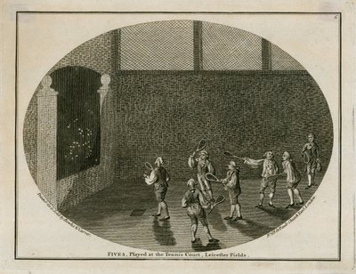 Jeu de paume, joué au Tennis Court, Leicester Fields - English School