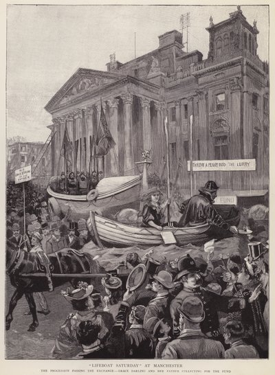 Char collectant des fonds pour la Royal National Lifeboat Institution passant devant l