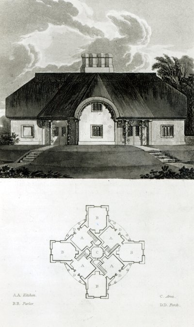 Quatre Cottages, 1818 - English School