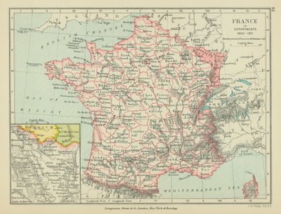 La France dans les départements (lithographie couleur) - English School