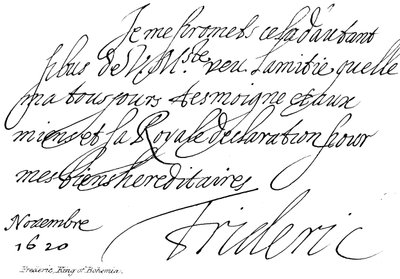 Frédéric, Roi de Bohême - English School