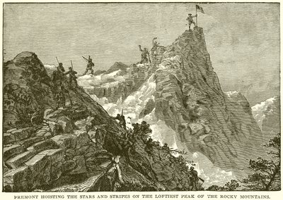 Fremont hissant les étoiles et les rayures sur le plus haut sommet des montagnes Rocheuses - English School