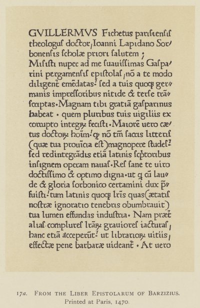 Du Liber Epistolarum de Barzizius, imprimé à Paris - English School