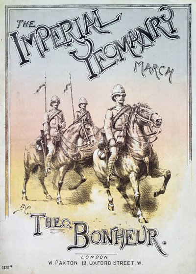 Couverture de la partition musicale pour The Imperial Yeomanry March par Theon Bonheur - English School