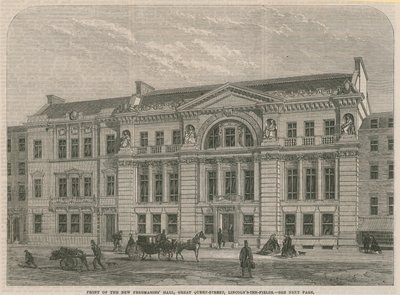 Façade du nouveau Freemasons Hall, Great Queen Street, Lincolns Inn Field, Londres - English School