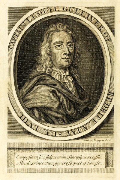 Frontispice portrait du capitaine Lemuel Gulliver de 