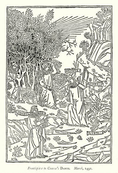 Frontispice de la Dante de Coaeca, mars 1491 - English School
