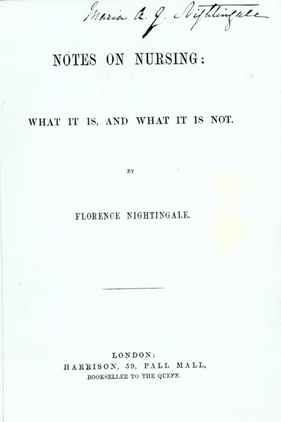 Frontispice des Notes sur les soins infirmiers de Florence Nightingale : Ce que c