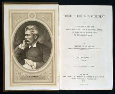 Frontispice de À travers le continent noir, par Henry M. Stanley, publié en 1878 - English School