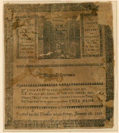 Foire sur la glace de 1740. Souvenir - English School