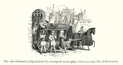 Funérailles de Richard II, montrant son effigie en cire (gravure) - English School