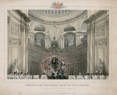 Funérailles du Grand Duc de Wellington (gravure en couleur) - English School