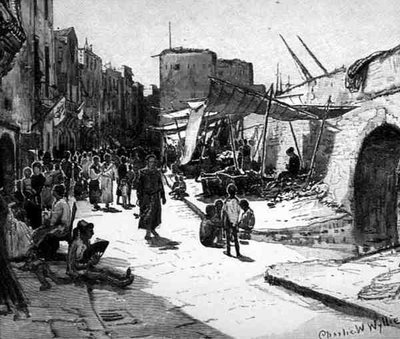 Rue Garibaldi, Taranto, Italie, de 