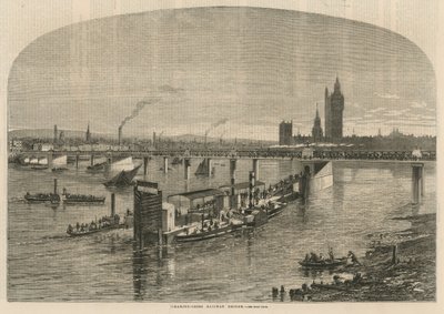 Vue générale du pont ferroviaire de Charing Cross - English School