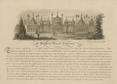 Vue générale du Royal Pavilion à Brighton - English School