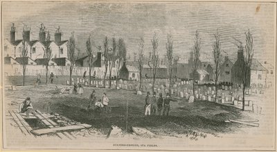 Vue générale du cimetière de Spa Fields - English School