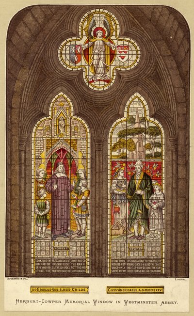 Fenêtre de George Herbert et William Cowper, abbaye de Westminster, Londres - English School