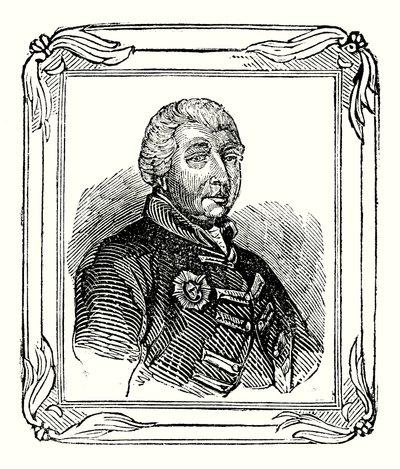 George III, petit-fils de George II, né en 1738; couronné en 1760; et mort en 1820 (gravure) - English School