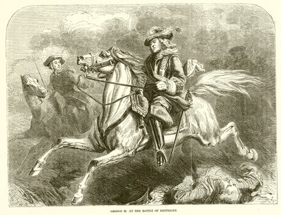 George II à la bataille de Dettingen - English School