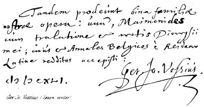 Ger: Jo: Vossius (écrivain érudit) - English School