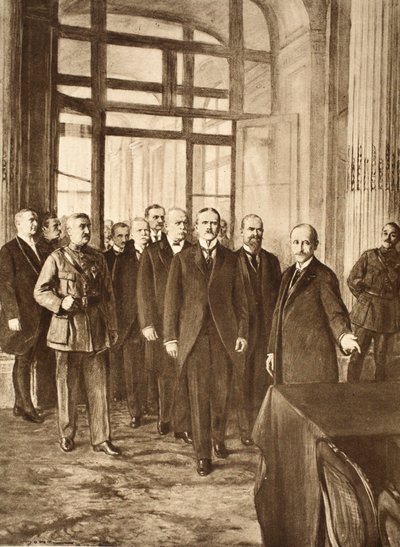 Politiciens allemands au palais de Versailles, 1919 - English School
