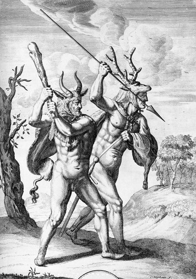 Germains, illustration de Les Commentaires de César traduit en anglais par William Duncan, gravé par Cornelis Huyberts, publié en 1753 - English School