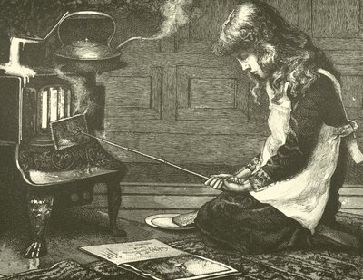 Fille cuisinant du pain grillé sur le poêle - English School