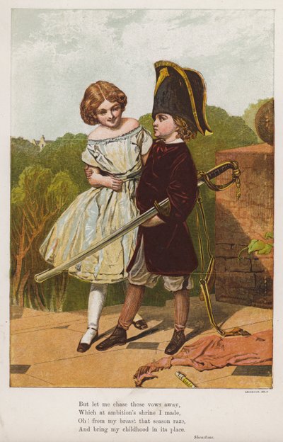 Fille avec un garçon déguisé en soldat - English School