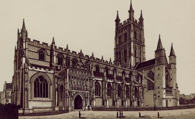 Cathédrale de Gloucester, vue du sud-ouest - English School