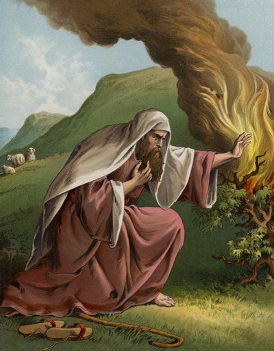Dieu apparaissant à Moïse dans le buisson ardent - English School