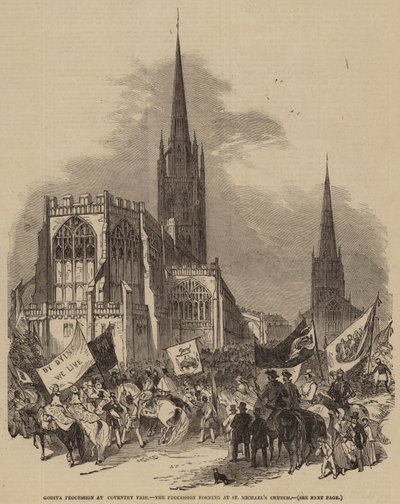 Procession de Godiva à la foire de Coventry, la procession se formant à l