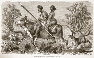 Aller au marché - la route terrestre, illustration de l