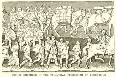 Prisonniers goths dans la procession triomphale de Théodose - English School