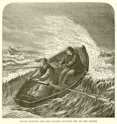 Grace Darling et son père se rendant à l
